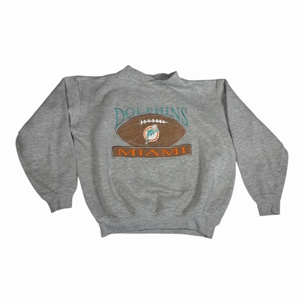 Vintage 1990's Miami dolphins football sweatshirt Crable Sportswear Youth Large